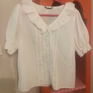 Ruffled puff sleeve top